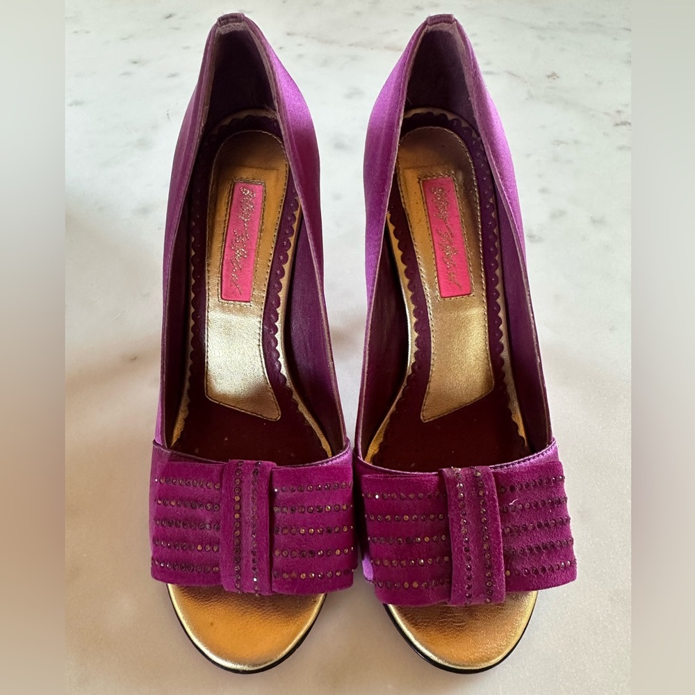 Elegant Purple Peep-Toe Heels